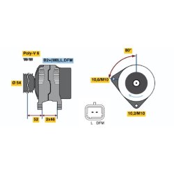 Alternateur BOSCH 0124525034 OE 5705AL