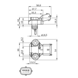 Capteur de pression de suralimentation BOSCH 0281002693 BOSCH