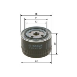 Filtre à huile BOSCH 0451103274 pour ARO, BOGDAN, CHEVROLET, DACIA, DATSUN et plus encore... BOSCH