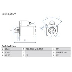 Starter Motor BOSCH 0986010310 OE Ref 77 00 703 490