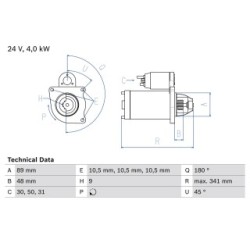Starter Motor BOSCH 0986010980 OE Ref 466772
