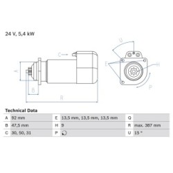 Starter Motor BOSCH 0986011570 OE Ref 7 431 026 000