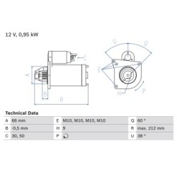 Starter Motor BOSCH 0986015010 OE Ref 77 00 758 217