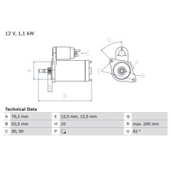 Starter Motor BOSCH 0986016300 OE Ref 1029407