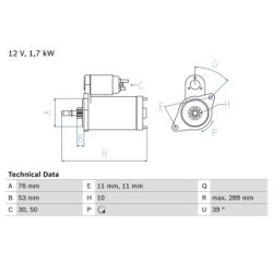 Starter Motor BOSCH 0986016700 OE Ref 5030071