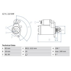 Starter Motor BOSCH 0986017420 OE Ref 09200962