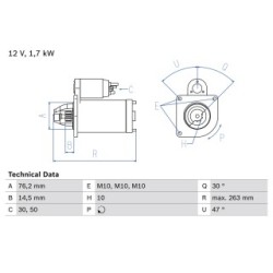 Starter Motor BOSCH 0986018220 OE Ref R92AX 11000 HB1
