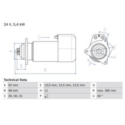 Starter Motor BOSCH 0986018420 OE Ref 42498619