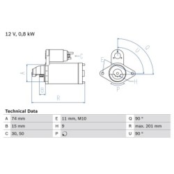 Starter Motor BOSCH 0986020551 OE Ref 28100 22031