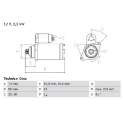 Starter Motor BOSCH 0986020721 OE Ref 23300 BN302