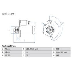 Starter Motor BOSCH 0986020900 OE Ref 1309581