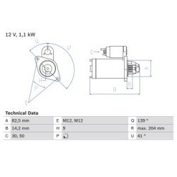 Starter Motor BOSCH 0986021210 OE Ref 06B 911 023 A
