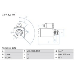 Starter Motor BOSCH 0986021671 OE Ref 77 11 134 297