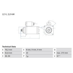 Starter Motor BOSCH 0986021870 OE Ref 02B 911 023 EX