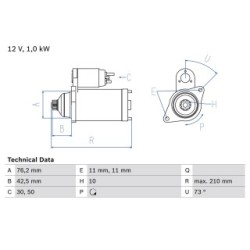 Starter Motor BOSCH 0986022290 OE Ref 02E 911 023 J