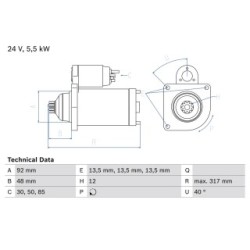 Starter Motor BOSCH 0986022640 OE Ref 51 26201 7228