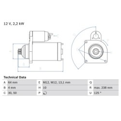 Starter Motor BOSCH 0986022770 OE Ref OK552 18400A