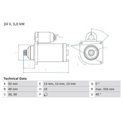 Starter Motor BOSCH 0986023430 OE Ref 5801710983