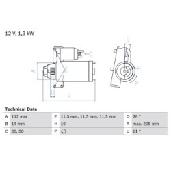 Starter Motor BOSCH 0986023480 OE Ref 5802 W6