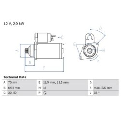 Starter Motor BOSCH 0986023540 OE Ref 23300 AU601
