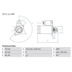 Starter Motor BOSCH 0986025610 OE Ref DSKET