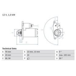 Starter Motor BOSCH 0986025690 OE Ref 23300 EN200