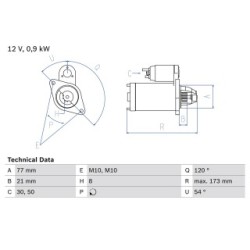Starter Motor BOSCH 0986025720 OE Ref 36100-2B100