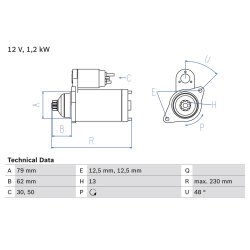 Starter Motor BOSCH 0 986 029 120 OE Ref 0AM911023R