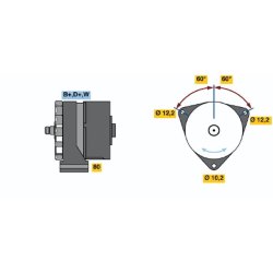 Alternator BOSCH 0 986 033 570 OE Ref A006154670280