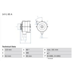 Alternator BOSCH 0986034230 OE Ref 026 903 023 A