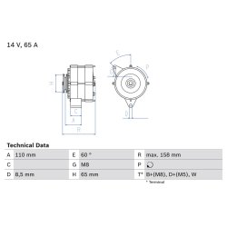 Alternator BOSCH 0 986 034 500 OE Ref 069903023F