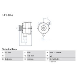 Alternator BOSCH 0986034710 OE Ref 5003644