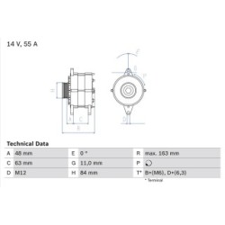 Alternator BOSCH 0986035760 OE Ref 4808500
