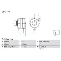Alternator BOSCH 0986036851 OE Ref 5705 R2