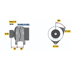 Alternator BOSCH 0 986 038 030 OE Ref R93BB10300AG