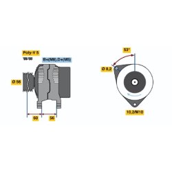 Alternator BOSCH 0 986 040 231 OE Ref 5705N2