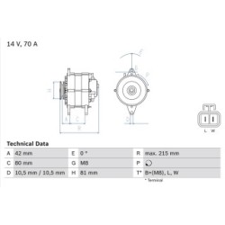 Alternateur BOSCH 0986041790 pour CHEVROLET, VAUXHALL OE 8-97150-200-0 BOSCH
