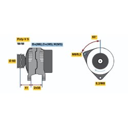 Alternateur BOSCH 0986044631 pour FORD ESCORT, FIESTA OE R97AB10300AD