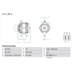 Alternator BOSCH 0986080430 OE Ref 23100 5M310