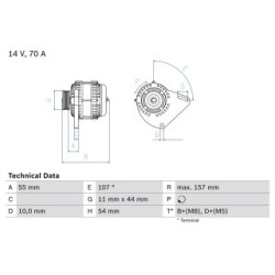 Alternator BOSCH 0986080490 OE Ref 46816029