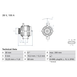 Alternateur BOSCH 0986085370 pour MERCEDES OE A0141549902 BOSCH