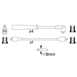 Kit de câble d'allumage BOSCH 0986356774 pour FORD ESCORT, FIESTA, ORION BOSCH