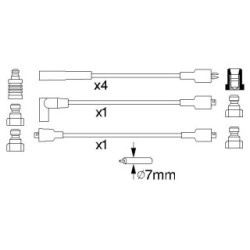 Kit de câble d'allumage BOSCH 0986356834 pour CHRYSLER, DODGE OE 04419359 BOSCH