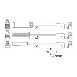 Kit de câble d'allumage BOSCH 0986356972 pour DAEWOO, GM KOREA OE NP1147A BOSCH