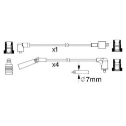 Kit de câble d'allumage BOSCH 0986357185 pour MITSUBISHI L, SPACE OE MD997387 BOSCH