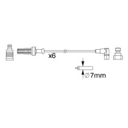 Ignition Cable Kit BOSCH 0986357187 OE Ref 77 00 859 069