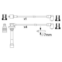 Ignition Cable Kit BOSCH 0986357197 OE Ref MD975309
