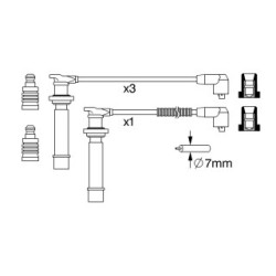 Kit de câble d'allumage BOSCH 0986357239 pour NISSAN OE 224400M702 BOSCH