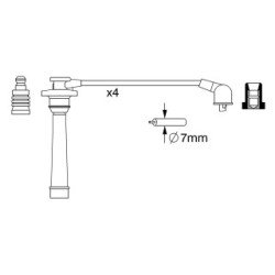 Kit de câble d'allumage BOSCH 0986357272 pour MITSUBISHI SPACE OE MD362276 BOSCH