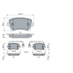 Brake Pad Set BOSCH 0986424057 OE Ref 3D0 698 451 A BOSCH
